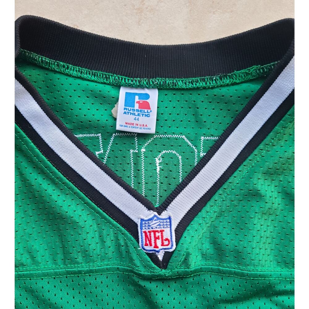 Marvin JONES #54 90s New York Jets RUSSELL Authentic SEWN jersey 44 M NFL vtg - Picture 4 of 10